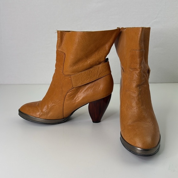 farylrobin Free People Tan Leather Ankle Boots size 9 - Picture 5 of 15